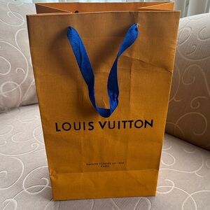 Louis Vuitton Orange Bag with Blue Handles